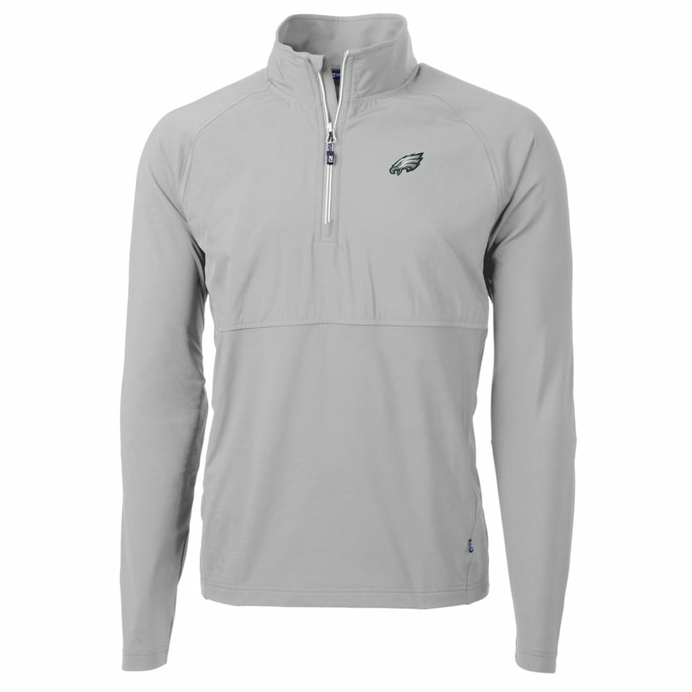 Philadelphia Eagles Cutter & Buck Adapt Eco Knit Hybrid Recycled Quarter-Zip Raglan Jacket | NFL Outlet