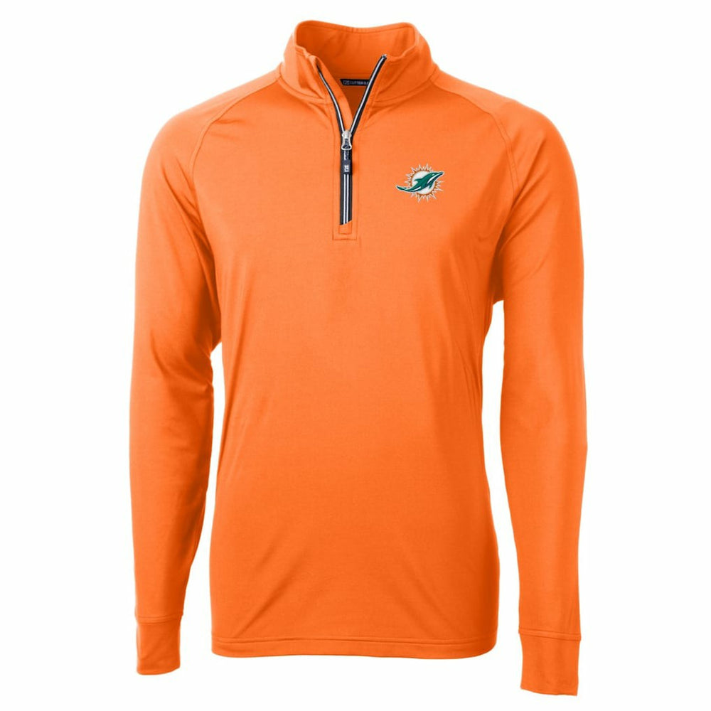 Miami Dolphins Cutter & Buck Adapt Eco Knit Stretch Recycled Quarter-Zip Jacket | NFL Sale