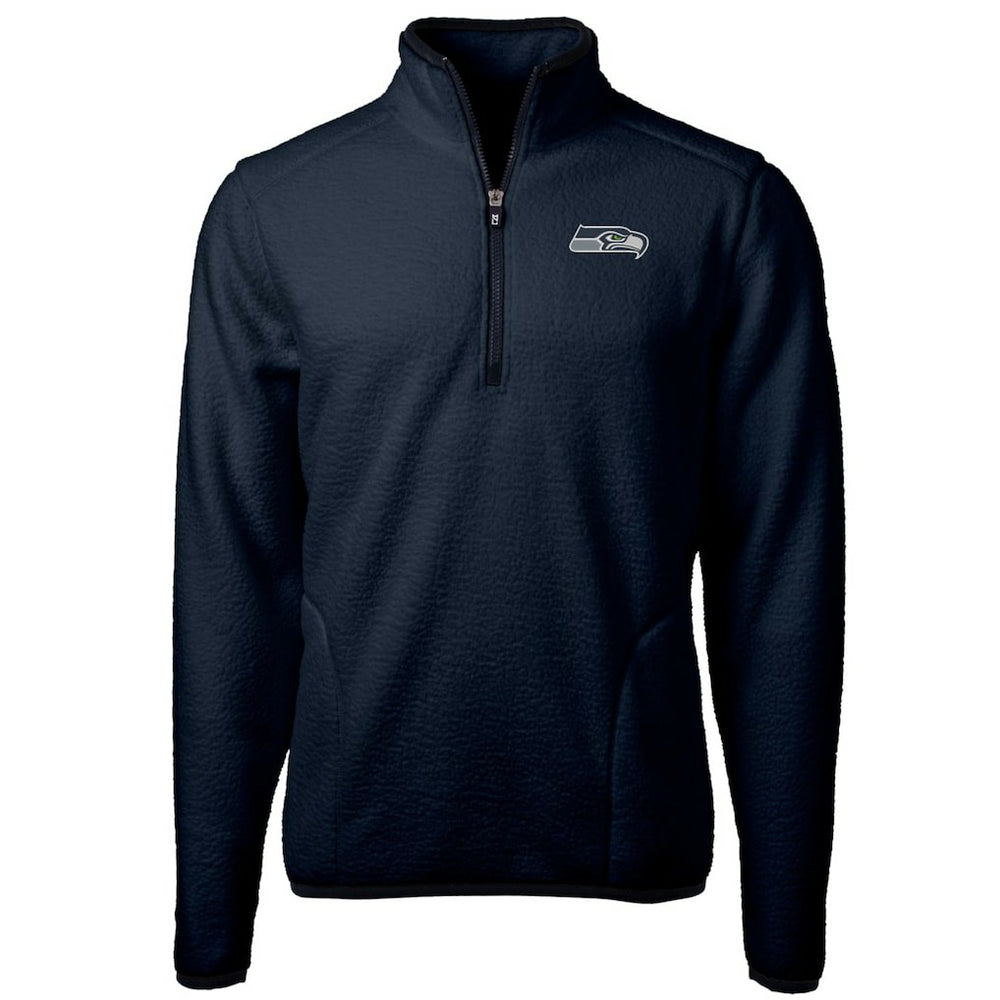 Seattle Seahawks Cutter & Buck Big & Tall Cascade Eco Sherpa Fleece Quarter-Zip Pullover Jacket | NFL New