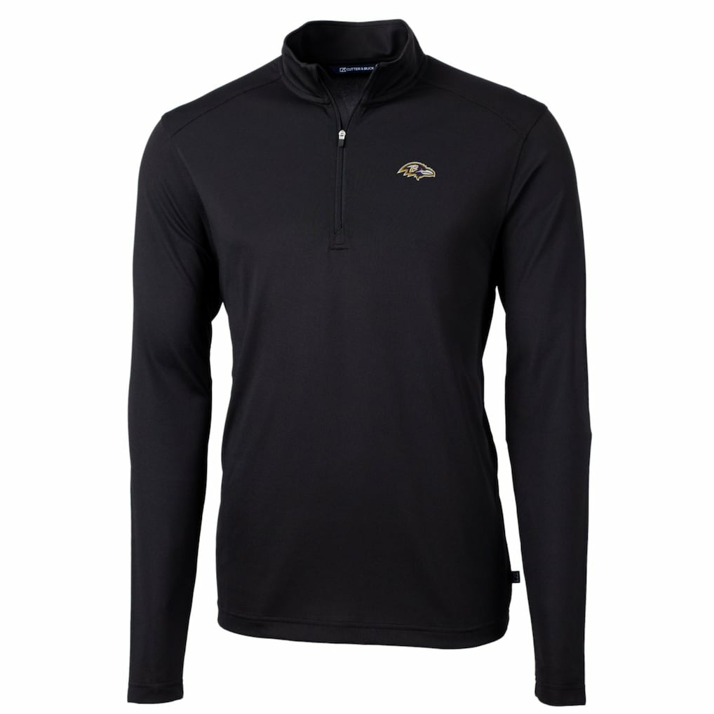 Baltimore Ravens Cutter & Buck Big & Tall Virtue Eco Pique Quarter-Zip Pullover Jacket | NFL New