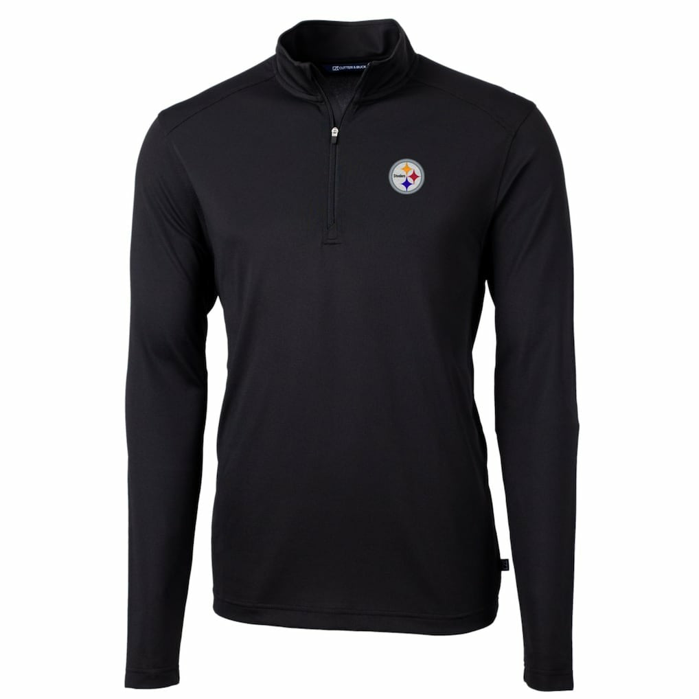 Pittsburgh Steelers Cutter & Buck Big & Tall Virtue Eco Pique Quarter-Zip Pullover Jacket | NFL Hot