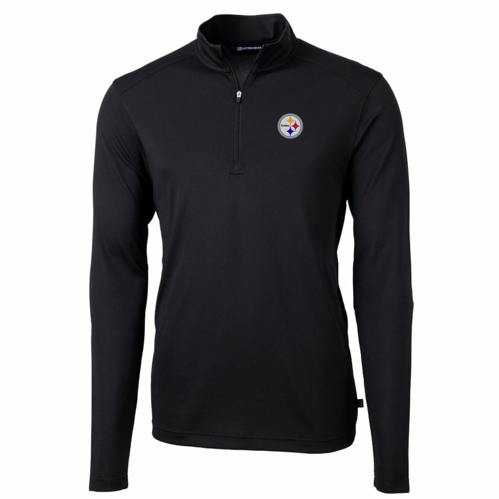 Pittsburgh Steelers Cutter & Buck Big & Tall Virtue Eco Pique Quarter-Zip Pullover Jacket | NFL Hot