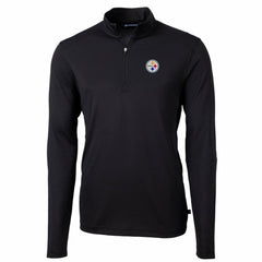 Pittsburgh Steelers Cutter & Buck Big & Tall Virtue Eco Pique Quarter-Zip Pullover Jacket | NFL Hot