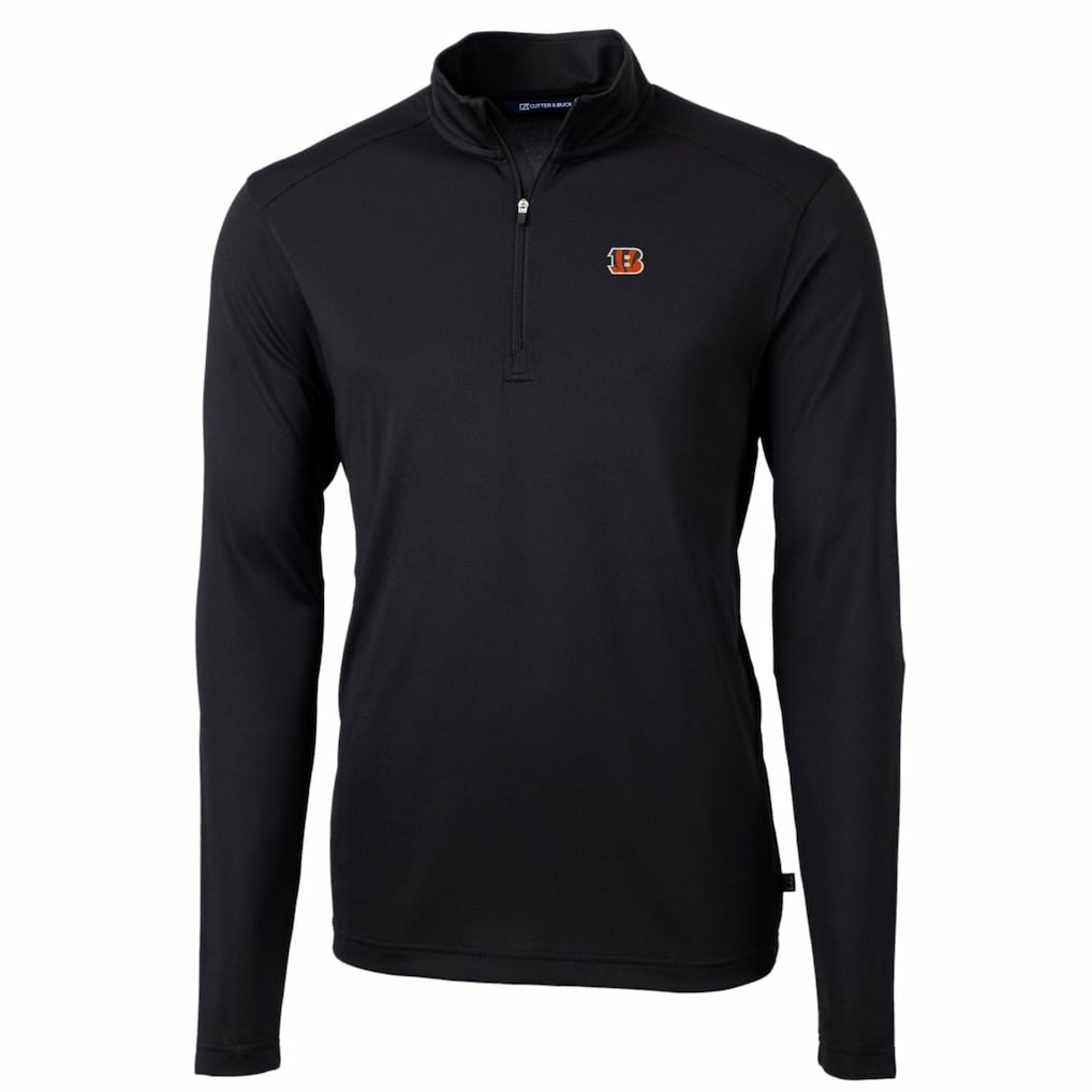 Cincinnati Bengals Cutter & Buck Big & Tall Virtue Eco Pique Quarter-Zip Pullover Jacket | NFL Sale