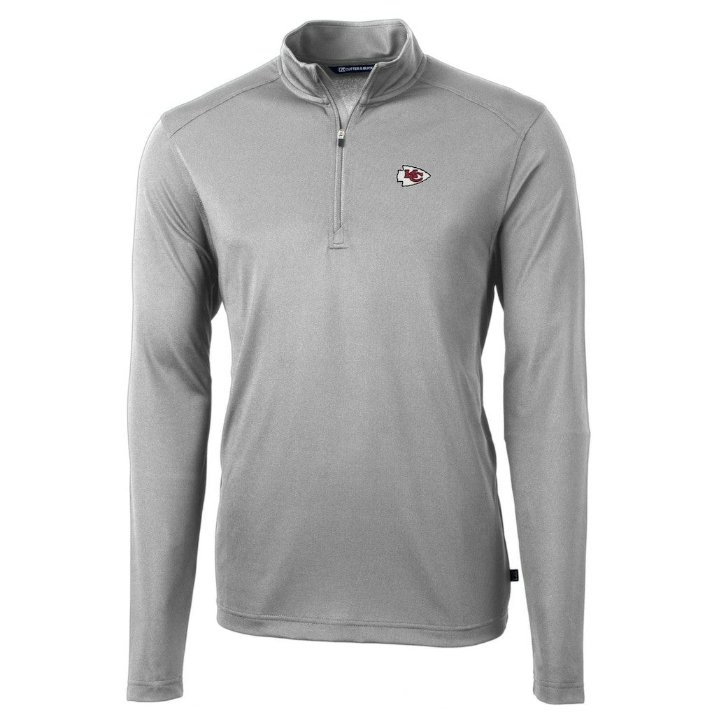 Kansas City Chiefs Cutter & Buck Big & Tall Virtue Eco Pique Quarter-Zip Pullover Jacket | NFL New