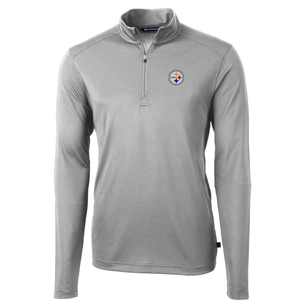 Pittsburgh Steelers Cutter & Buck Big & Tall Virtue Eco Pique Quarter-Zip Pullover Jacket | NFL Outlet