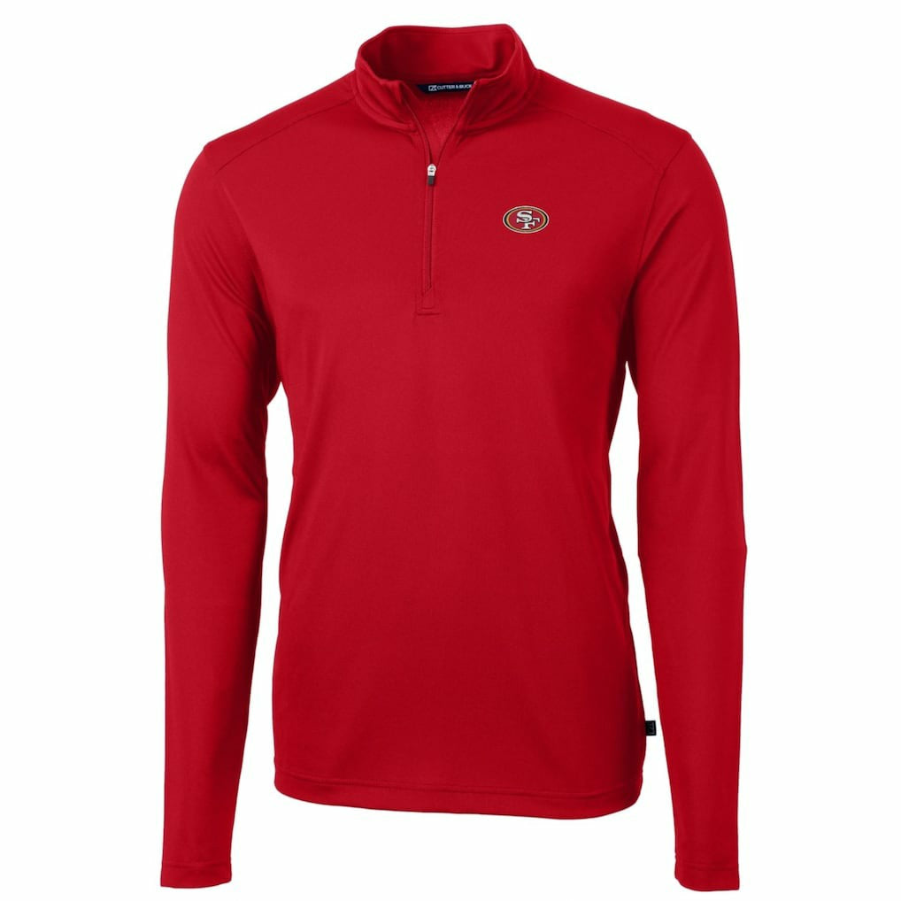 San Francisco 49ers Cutter & Buck Big & Tall Virtue Eco Pique Quarter-Zip Pullover Jacket | NFL New