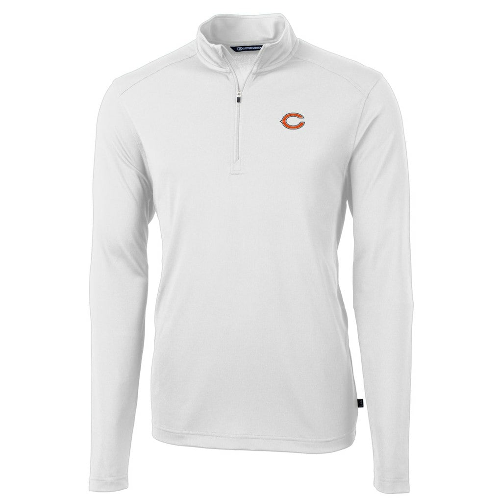 Chicago Bears Cutter & Buck Big & Tall Virtue Eco Pique Quarter-Zip Pullover Jacket | NFL Discount
