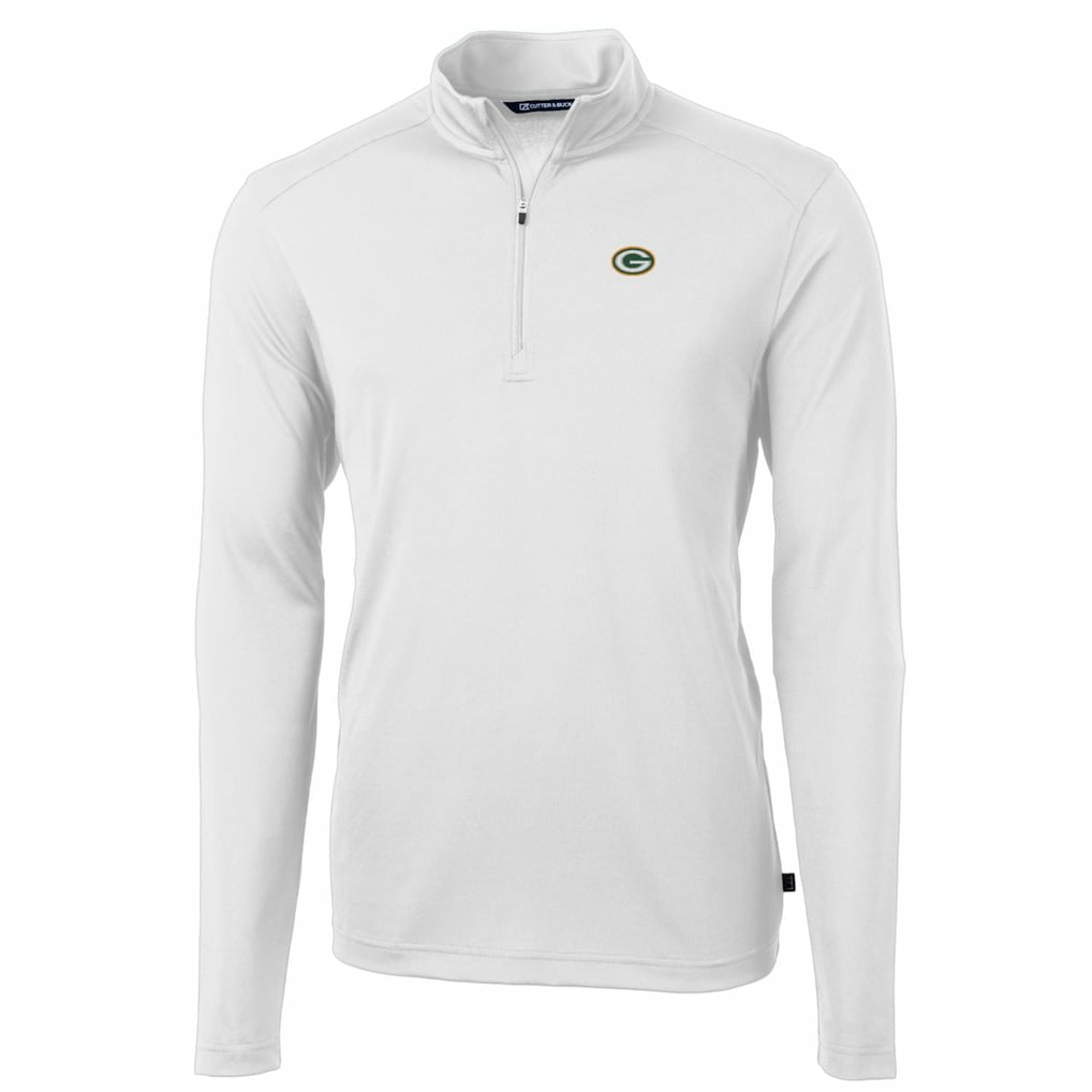 Green Bay Packers Cutter & Buck Big & Tall Virtue Eco Pique Quarter-Zip Pullover Jacket | NFL Outlet
