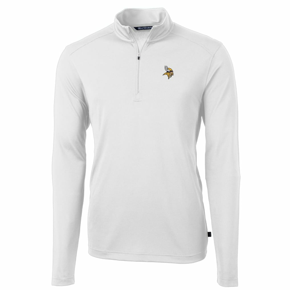 Minnesota Vikings Cutter & Buck Big & Tall Virtue Eco Pique Quarter-Zip Pullover Jacket | NFL Online