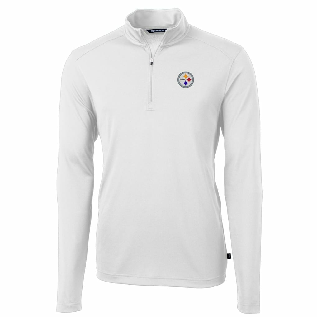 Pittsburgh Steelers Cutter & Buck Big & Tall Virtue Eco Pique Quarter-Zip Pullover Jacket | NFL Online