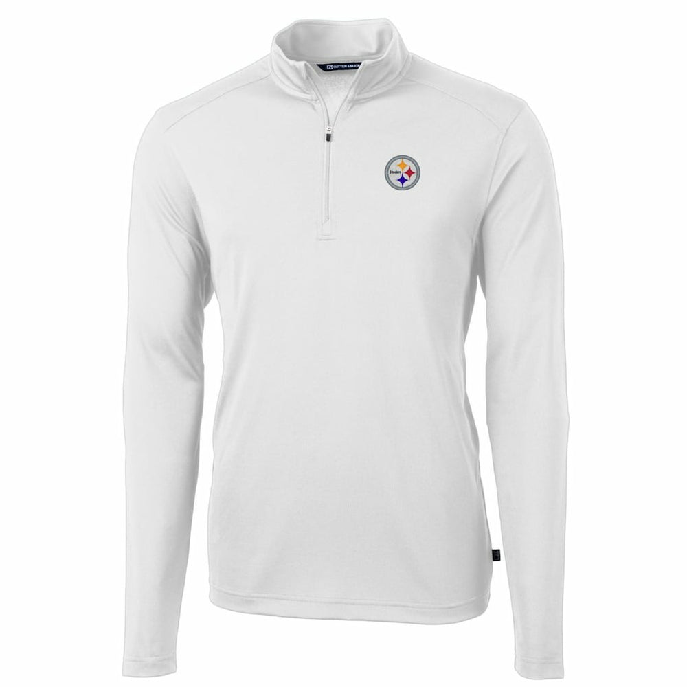 Pittsburgh Steelers Cutter & Buck Big & Tall Virtue Eco Pique Quarter-Zip Pullover Jacket | NFL Online