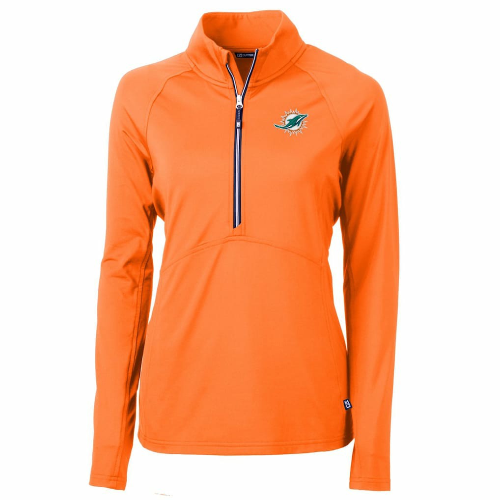 Miami Dolphins Cutter & Buck Women's Adapt Eco Knit Stretch Recycled Half-Zip Pullover Top | NFL US