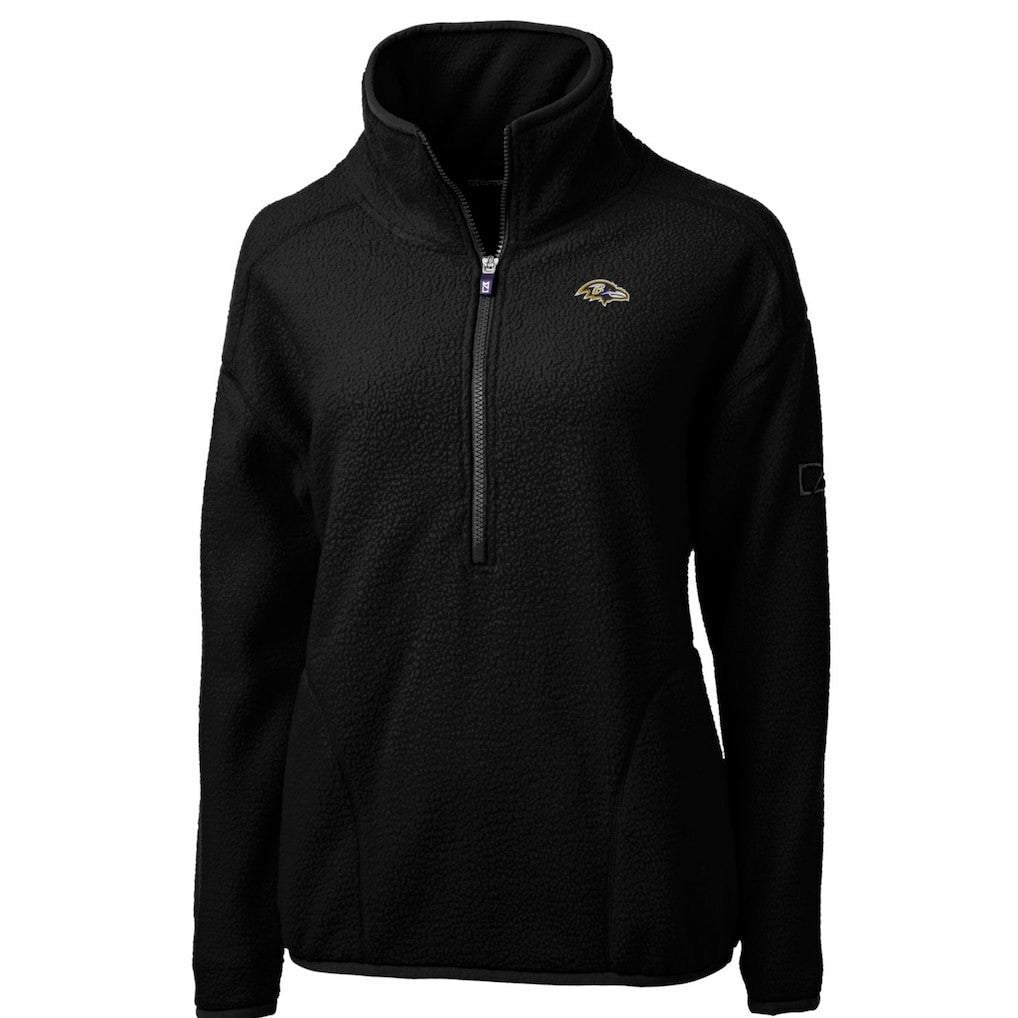 Baltimore Ravens Cutter & Buck Women's Cascade Eco Sherpa Fleece Half-Zip Pullover Jacket | NFL On sale