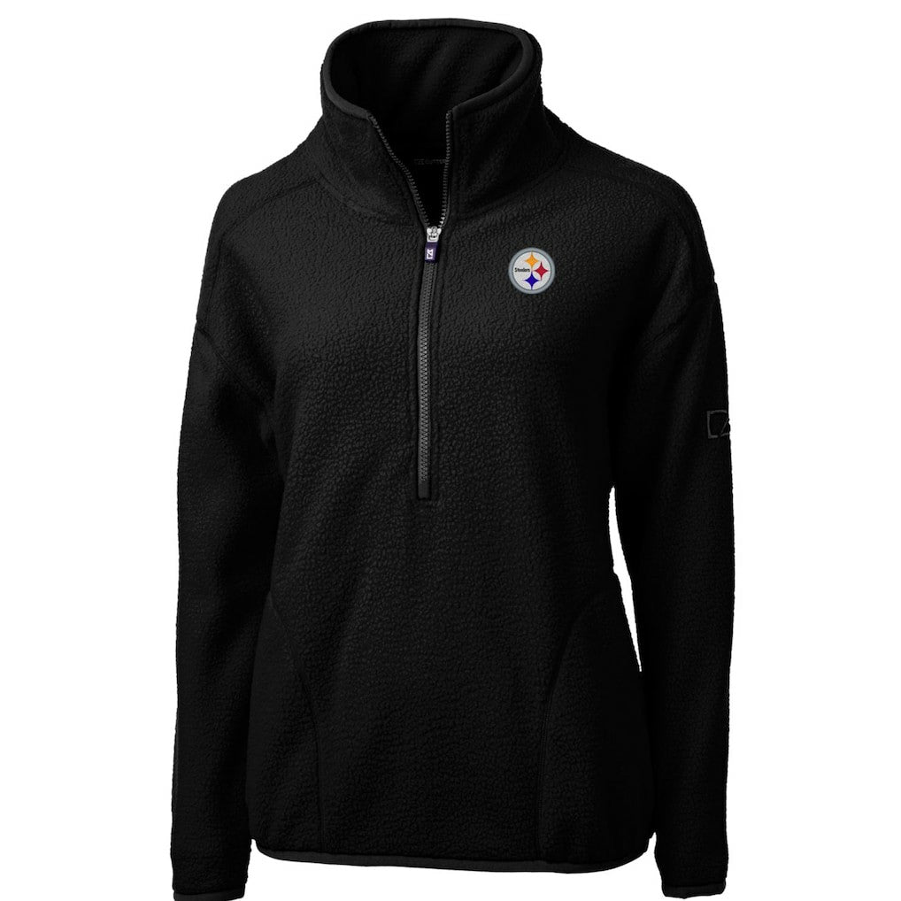 Pittsburgh Steelers Cutter & Buck Women's Cascade Eco Sherpa Fleece Half-Zip Pullover Jacket | NFL Sale