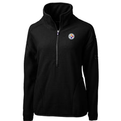 Pittsburgh Steelers Cutter & Buck Women's Cascade Eco Sherpa Fleece Half-Zip Pullover Jacket | NFL Sale