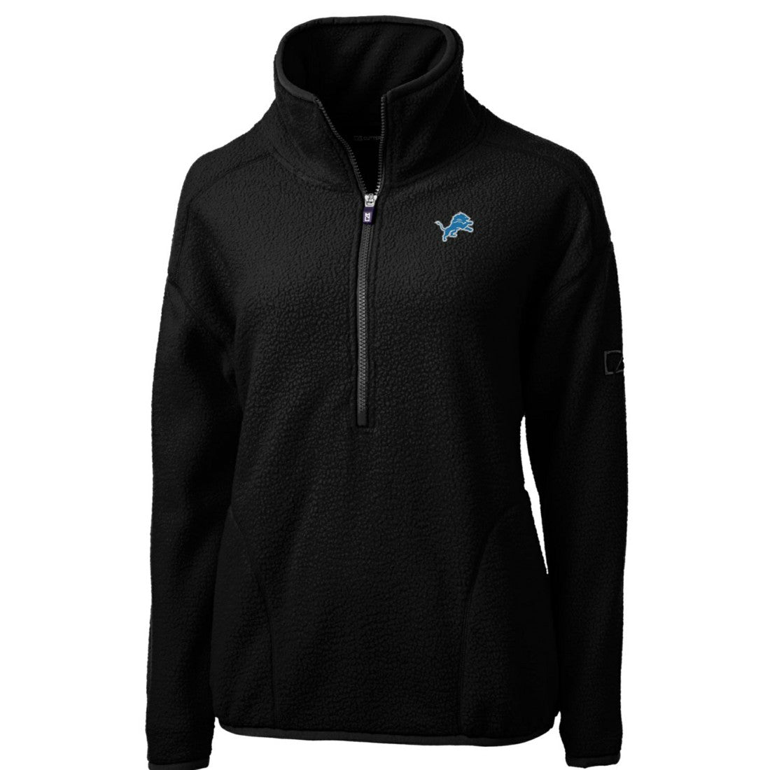 Detroit Lions Cutter & Buck Women's Cascade Eco Sherpa Fleece Half-Zip Pullover Jacket | NFL Discount