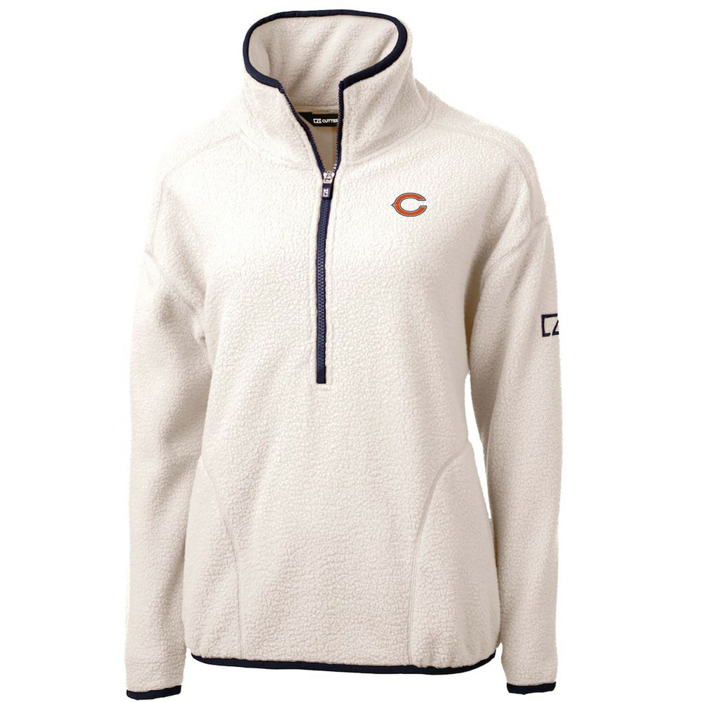Chicago Bears Cutter & Buck Women's Cascade Eco Sherpa Fleece Half-Zip Pullover Jacket | NFL Sale