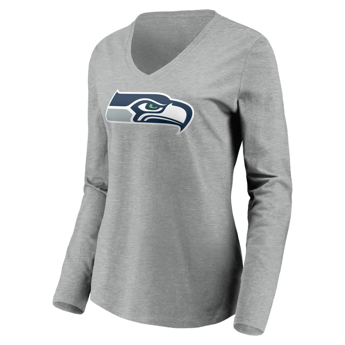Seattle Seahawks Women's Team Authentic Custom Long Sleeve V-Neck T-Shirt | NFL US