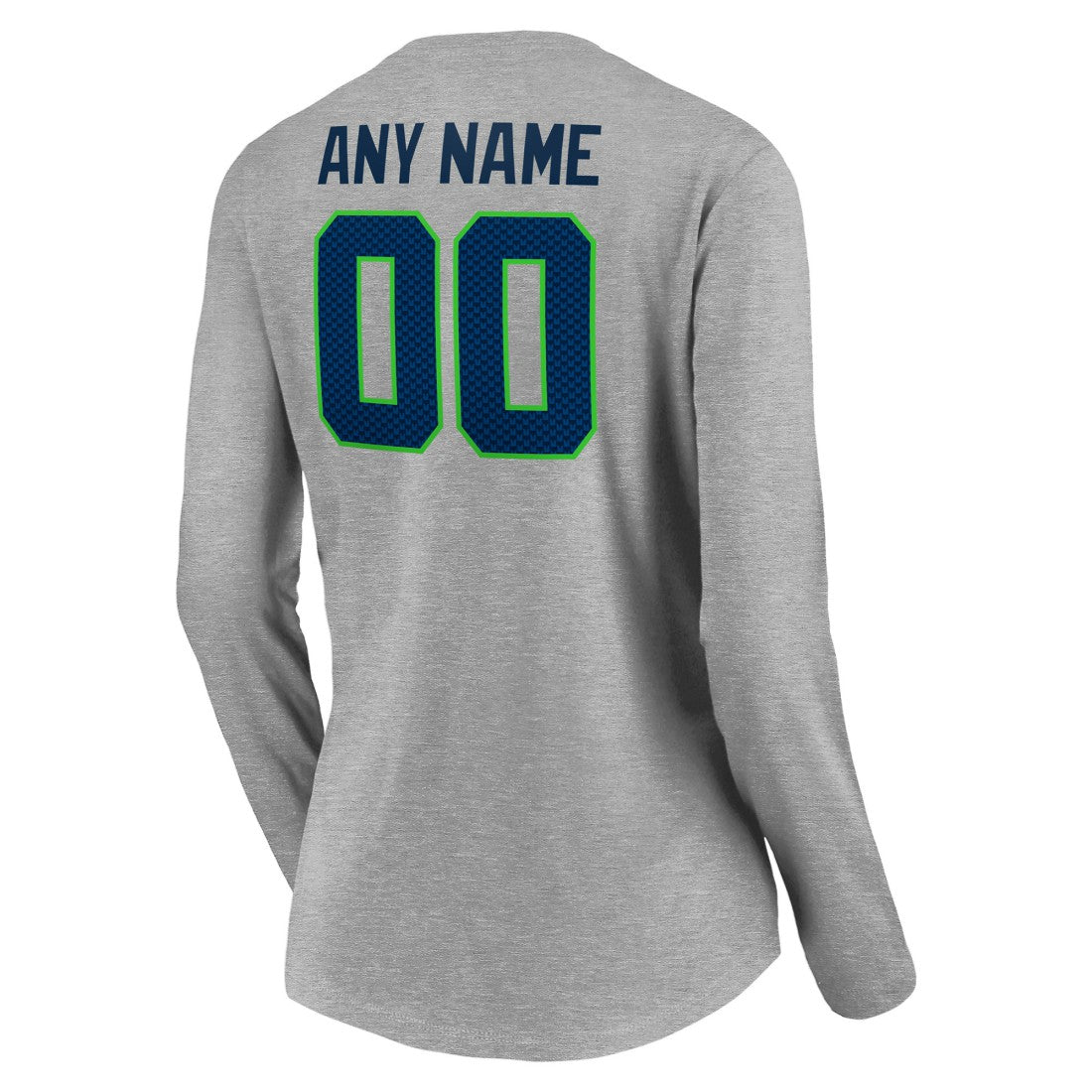Seattle Seahawks Women's Team Authentic Custom Long Sleeve V-Neck T-Shirt | NFL US