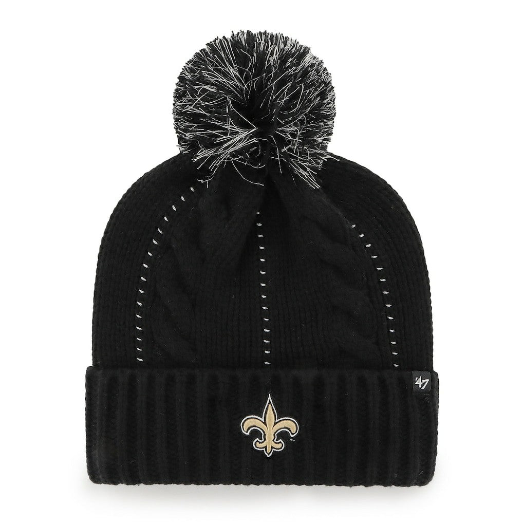New Orleans Saints '47 Women's Bauble Cuffed Knit Hat with Pom | NFL New