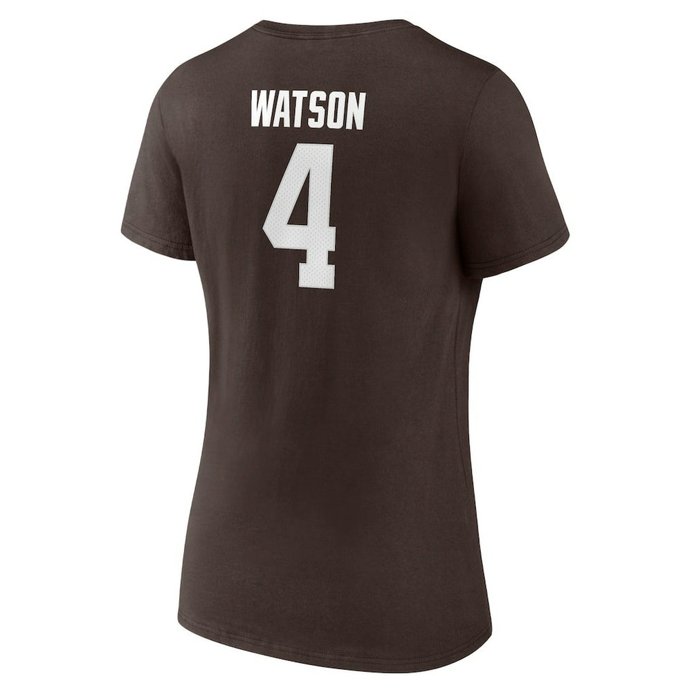 Cleveland Browns Deshaun Watson  Women's Player Icon Name & Number V-Neck T-Shirt | NFL Sale