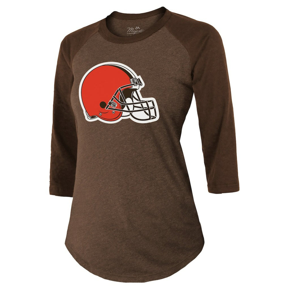 Cleveland Browns Deshaun Watson  Majestic Threads Women's Name & Number Raglan 3/4 Sleeve T-Shirt | NFL Hot
