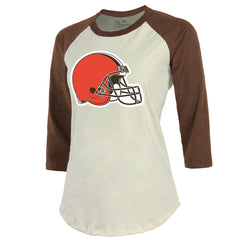 Cleveland Browns Deshaun Watson  Majestic Threads Women's Player Name & Number Tri-Blend Three-Quarter Sleeve T-Shirt | NFL Sale