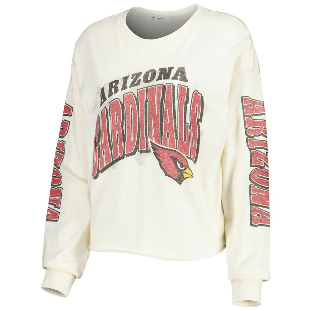 Arizona Cardinals '47 Women's Brush Back Parkway Cropped Lightweight Long Sleeve T-Shirt | NFL Discount