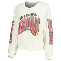 Arizona Cardinals '47 Women's Brush Back Parkway Cropped Lightweight Long Sleeve T-Shirt | NFL Discount