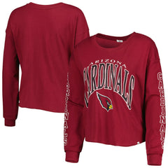 Arizona Cardinals '47 Women's Skyler Parkway Cropped Long Sleeve T-Shirt | NFL Hot