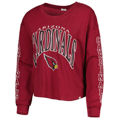 Arizona Cardinals '47 Women's Skyler Parkway Cropped Long Sleeve T-Shirt | NFL Hot
