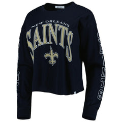New Orleans Saints '47 Women's Skyler Parkway Cropped Long Sleeve T-Shirt | NFL Sale