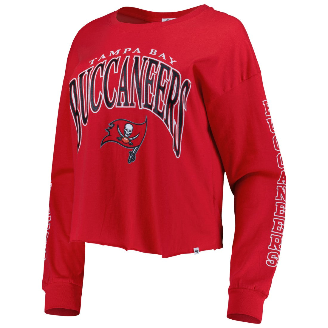 Tampa Bay Buccaneers '47 Women's Skyler Parkway Cropped Long Sleeve T-Shirt | NFL On sale