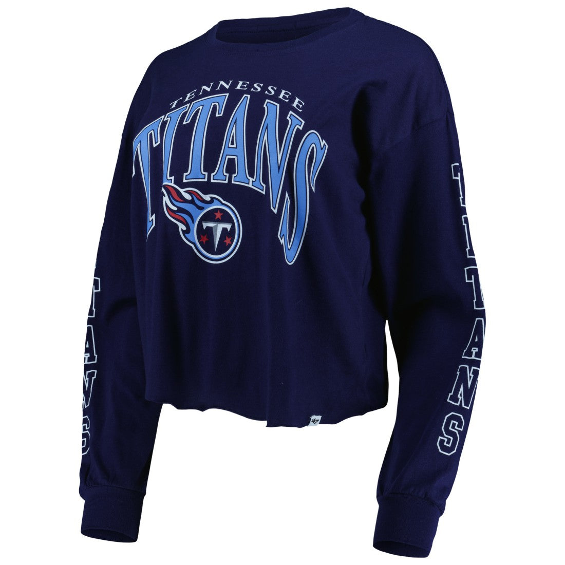 Tennessee Titans '47 Women's Skyler Parkway Cropped Long Sleeve T-Shirt | NFL Discount
