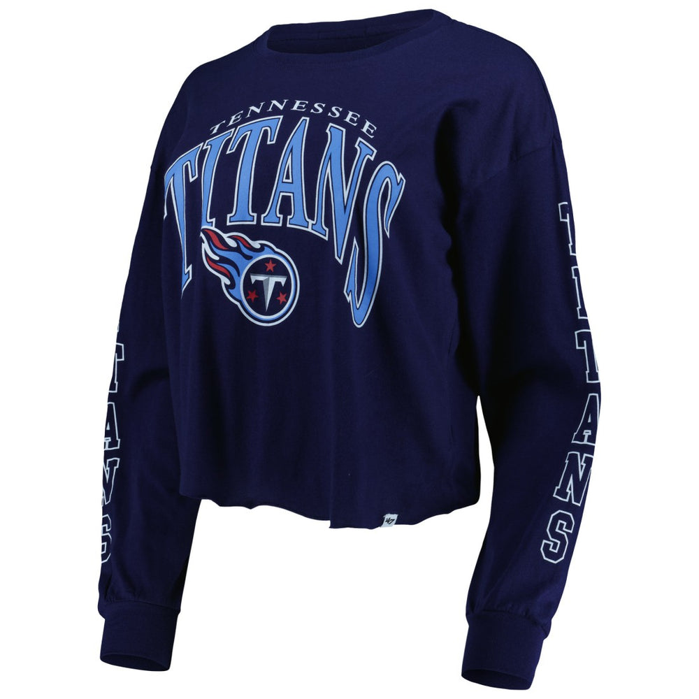 Tennessee Titans '47 Women's Skyler Parkway Cropped Long Sleeve T-Shirt | NFL Discount
