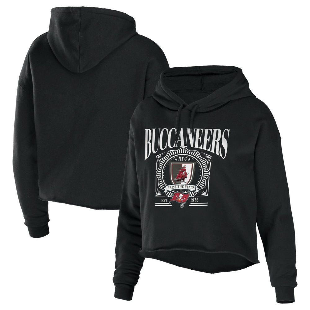 Tampa Bay Buccaneers WEAR by Erin Andrews Women's Cropped Sponge Fleece Pullover Hoodie | NFL On sale