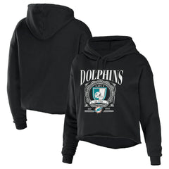 Miami Dolphins WEAR by Erin Andrews Women's Cropped Sponge Fleece Pullover Hoodie | NFL Near me