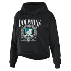 Miami Dolphins WEAR by Erin Andrews Women's Cropped Sponge Fleece Pullover Hoodie | NFL Near me