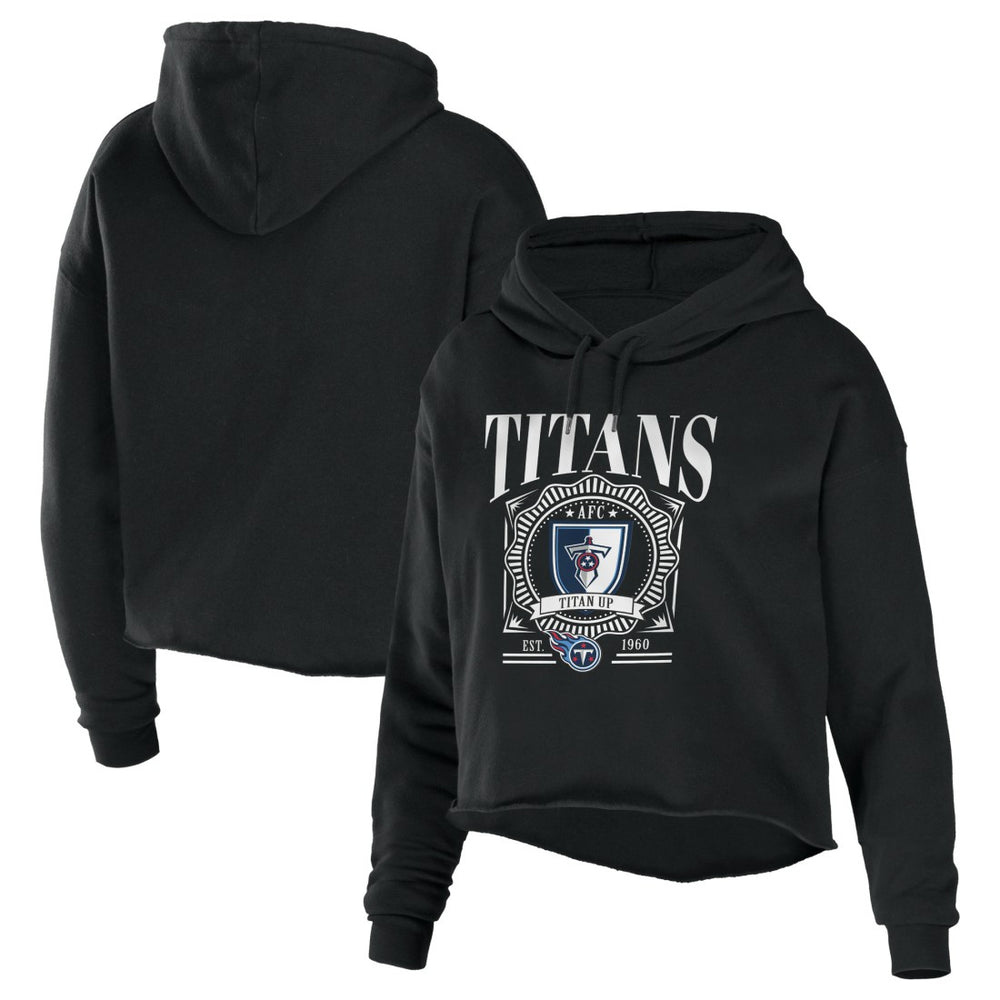 Tennessee Titans WEAR by Erin Andrews Women's Cropped Sponge Fleece Pullover Hoodie | NFL On sale