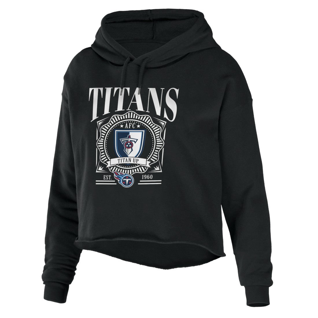 Tennessee Titans WEAR by Erin Andrews Women's Cropped Sponge Fleece Pullover Hoodie | NFL On sale