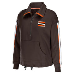 Cleveland Browns WEAR by Erin Andrews Women's Logo Stripe Half-Zip Top | NFL On sale