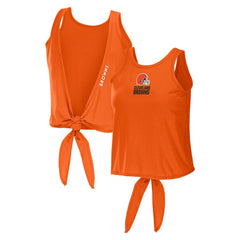 Cleveland Browns WEAR by Erin Andrews Women's Open Back Twist Tie Tank Top | NFL On sale