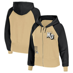 New Orleans Saints WEAR by Erin Andrews Women's Colorblock Lightweight Full-Zip Hoodie | NFL New
