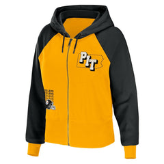 Pittsburgh Steelers WEAR by Erin Andrews Women's Colorblock Lightweight Full-Zip Hoodie | NFL Online