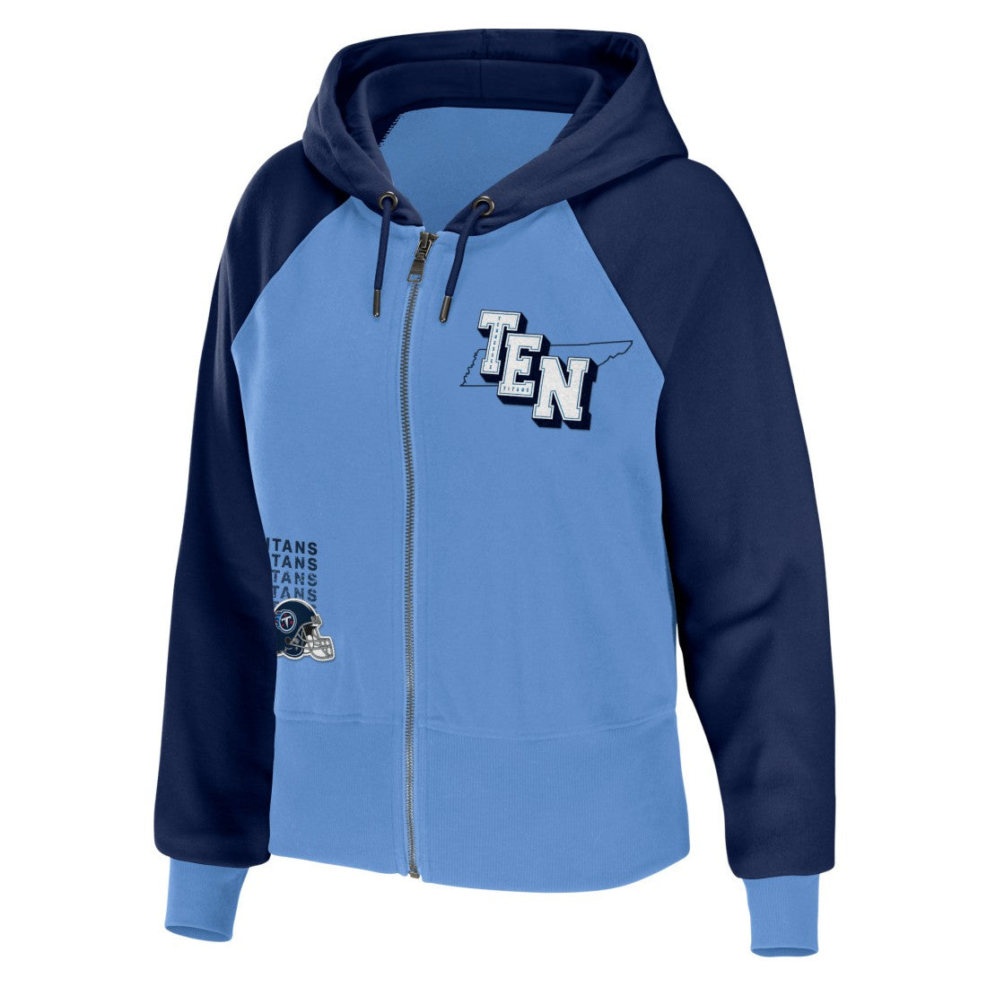Tennessee Titans WEAR by Erin Andrews Women's Colorblock Lightweight Full-Zip Hoodie | NFL Online