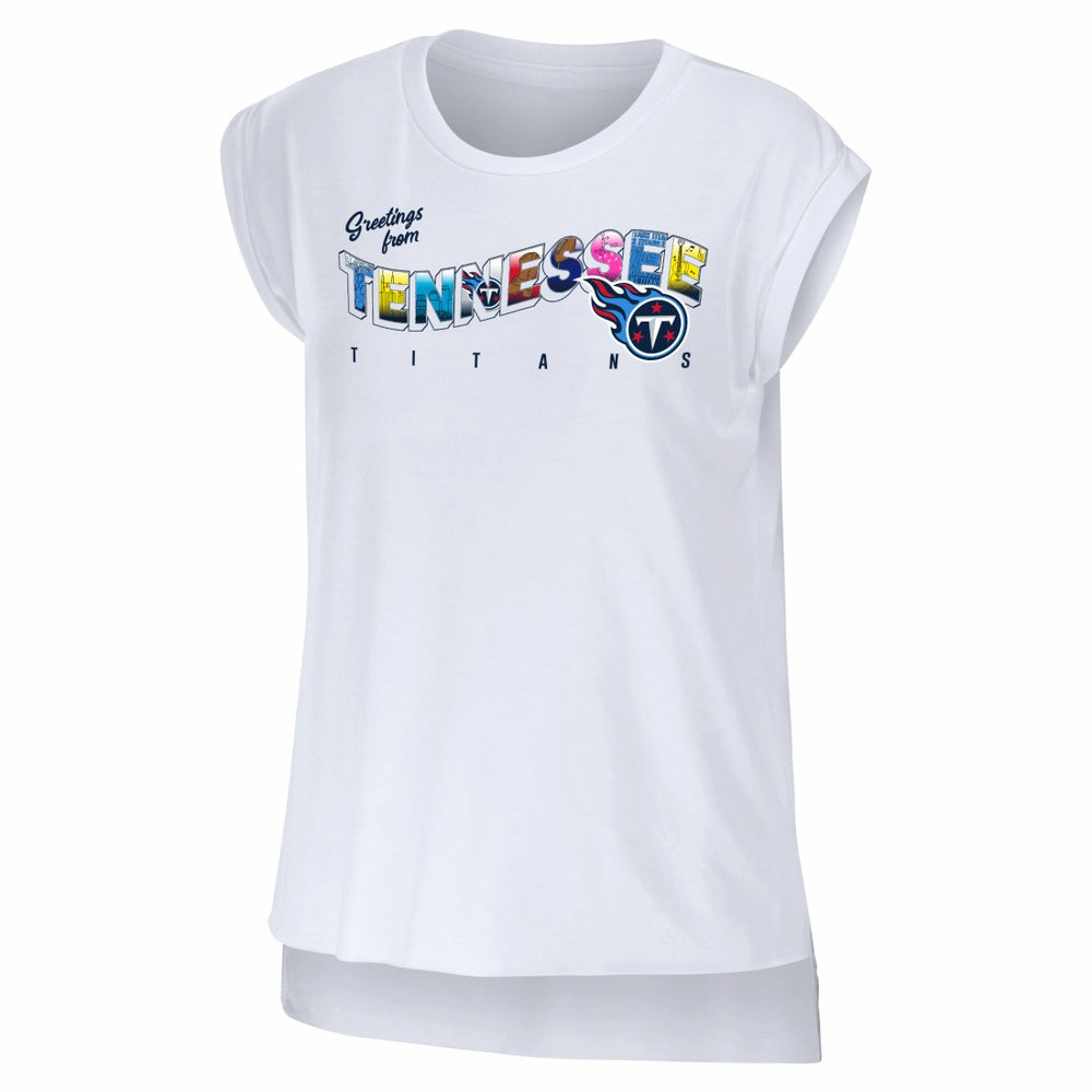 Tennessee Titans WEAR by Erin Andrews Women's Greetings From Muscle T-Shirt | NFL US