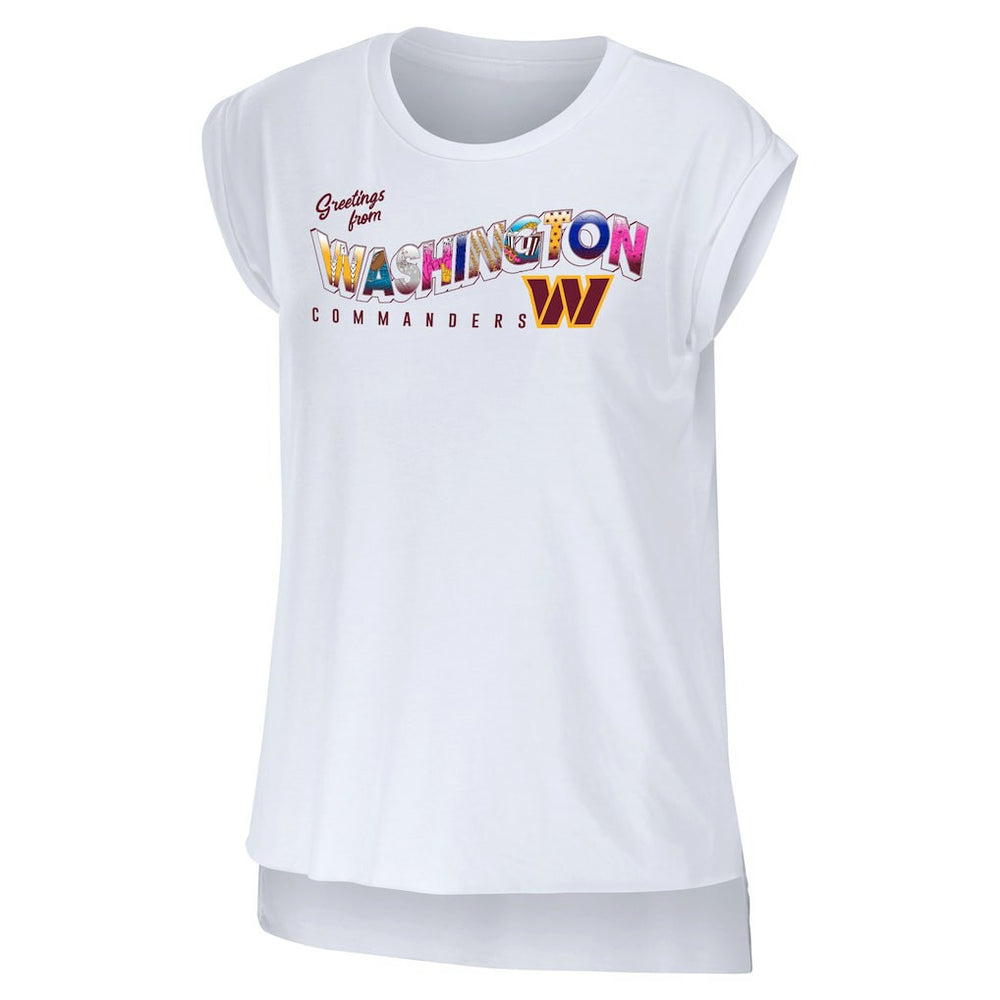 Washington Commanders WEAR by Erin Andrews Women's Greetings From Muscle T-Shirt | NFL Near me