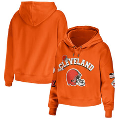 Cleveland Browns WEAR by Erin Andrews Women's Modest Cropped Pullover Hoodie | NFL Online