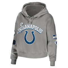 Indianapolis Colts WEAR by Erin Andrews Women's Modest Cropped Pullover Hoodie | NFL US